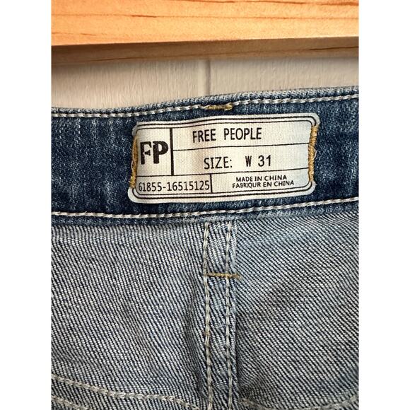 Free People Button Fly Straight leg Fray Style 6185-16515125 Size 31 - Picture 8 of 9